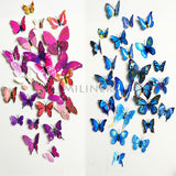 12pcs PVC 3d Butterfly wall stickers