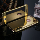 Electroplate Mirror case for iPhone 5 5S 6 6S 6Plus 6splus Buy One Get One Screen Protector