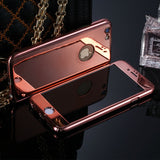 Electroplate Mirror case for iPhone 5 5S 6 6S 6Plus 6splus Buy One Get One Screen Protector