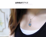 Blue Heart Crystal Pendant Necklace